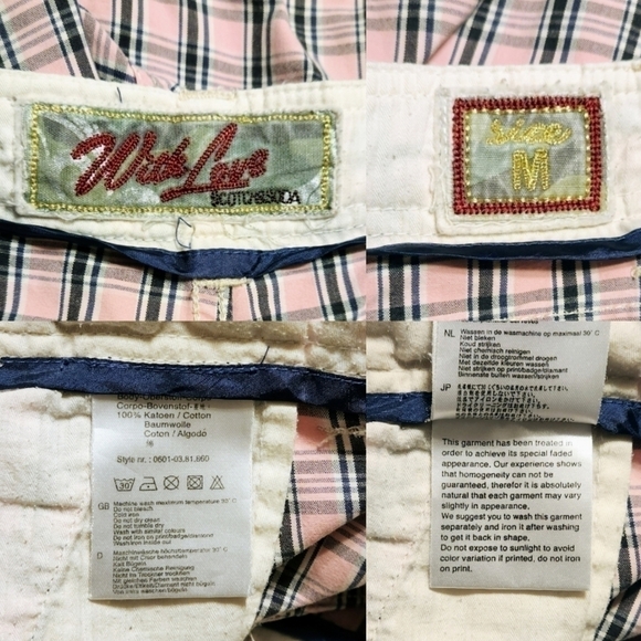 Scotch & Soda Plaid Bermuda Cotton Shorts Pink Medium - Picture 11 of 12